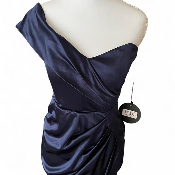 Nookie Zodiac Gown Navy One Shoulder Ruched Formal Maxi Dress Size XS NWT - Picture 5 of 8